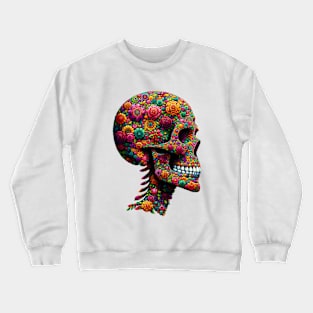 Skull Made From Flowers 2 Crewneck Sweatshirt